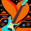 Unique Cyan Guitar Paint By Numbers