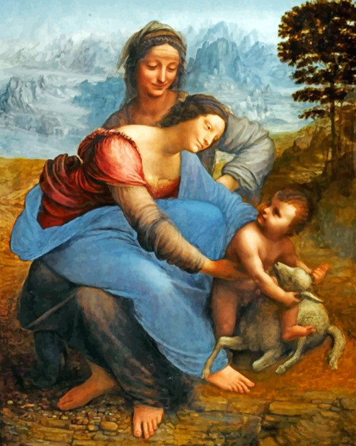 Finalize the artwork using Leonardo da Vinci Masterpiece Paint By Numbers Kit