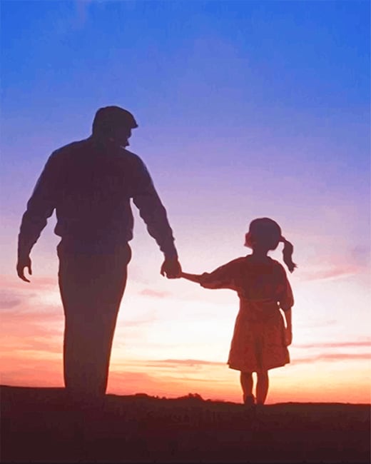 Finalizing Dad and Daughter Sunset Walk Artwork
