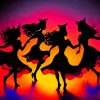 Dancing Witch Silhouettes Paint By Numbers