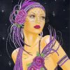 Purple Deco Lady Paint By Numbers