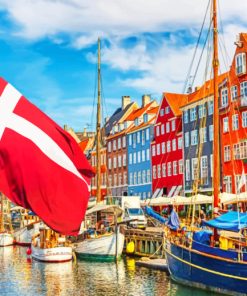 Scandinavian Harbor Boats Paint By Numbers