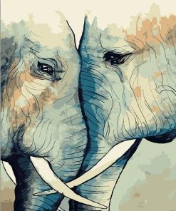 Romantic Elephant Art Paint By Numbers