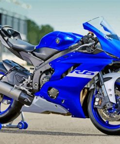 Blue Motorcycle Engines Paint By Numbers