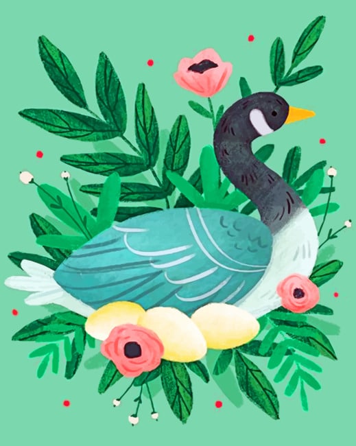 Finalizing Duck Illustration Paint By Numbers artwork