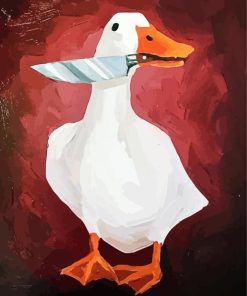 Cute Knife-Wielding Duck Paint By Numbers