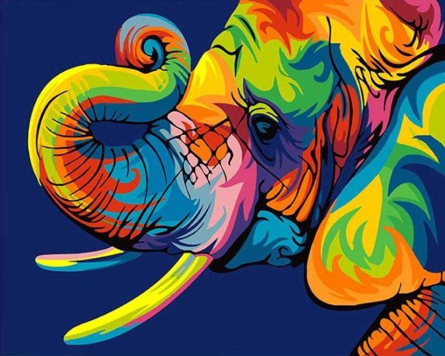 Colorful Elephant Art Paint By Numbers