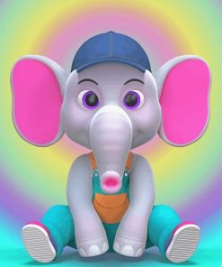 Elephant Baby Cartoon Paint By Numbers