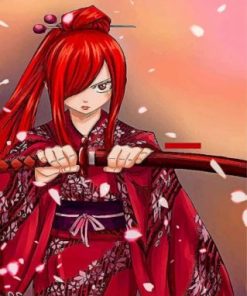 Erza Scarlet Anime Masterpiece Paint By Numbers