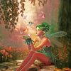 Green-Haired Fairy Fantasy Paint By Numbers