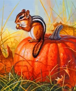 Chipmunk Autumn Scene Paint By Numbers
