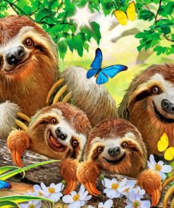 Sloths Animal Fun Paint By Numbers