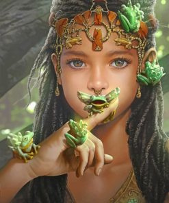 Girl and Frog Fantasy Paint By Numbers