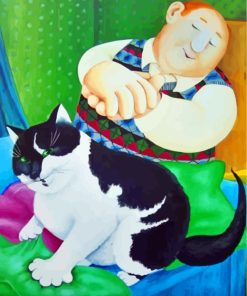 Fat Cat and Man Paint By Numbers
