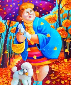Curvy Woman and Her Puppy Paint By Numbers