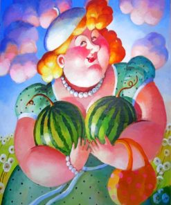 Fat Lady Watermelon Paint By Numbers