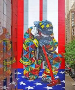 Firefighter Giant Mural Paint By Numbers