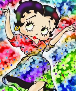 Colorful Betty Boop Cartoon Paint By Numbers
