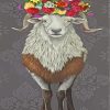 Floral Bighorn Ram Paint By Numbers