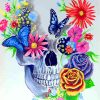 Floral Skull Aesthetic Paint By Numbers