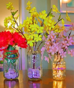 Floral Mason Jars Paint By Numbers