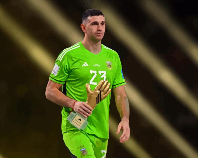 finalizing Dibu Martinez Football artwork