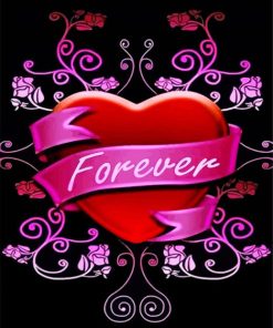 Love Heart Illustration Paint By Numbers