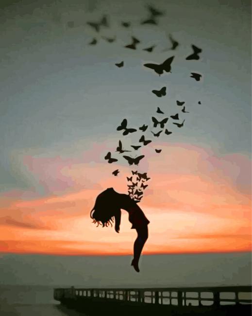 Finalizing Free Girl Silhouette Paint By Numbers