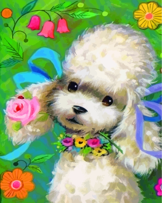 Finalizing the artwork from paint by numbers kit