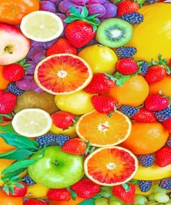 Fresh Fruits Colorful Paint By Numbers