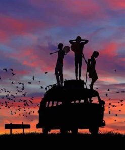 Friends Silhouette Scene Paint By Numbers