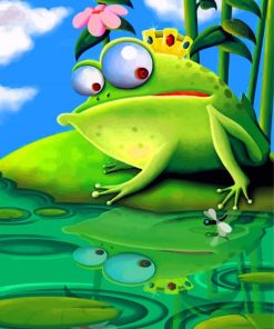 Majestic Frog with Lily Pads Paint By Numbers