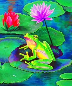 Frog on a Green Lily Pad Paint By Numbers
