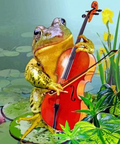 Musical Frog on Lily Pads Paint By Numbers