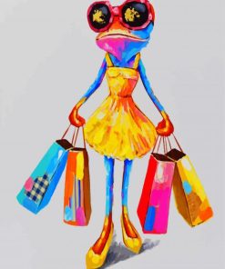 Colorful Frog Shopping Paint By Numbers