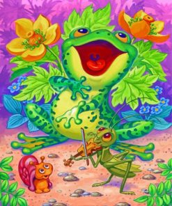 Frog Nature Scene Paint By Numbers