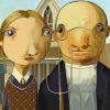 Romantic American Gothic Couples Paint By Numbers