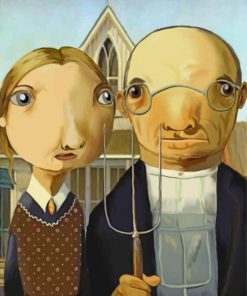 Romantic American Gothic Couples Paint By Numbers