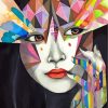 Geometric Colorful Woman Paint By Numbers