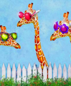 Giraffes With Glasses Paint By Numbers