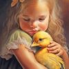 Little Girl with Yellow Birds Paint By Numbers