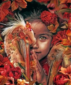 Girl and Birds Encounter Paint By Numbers