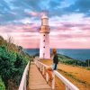 Girl by Cape Otway Lighthouse Paint By Numbers