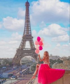 Parisian Girl Eiffel Tower Paint By Numbers