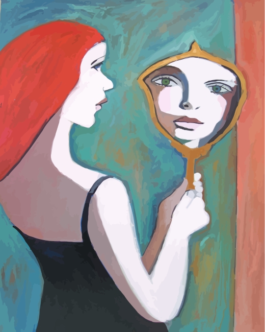 Finalizing the Woman Reflected Paint By Numbers Artwork
