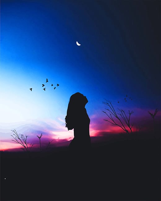 Finalizing the artwork Girl Silhouette View