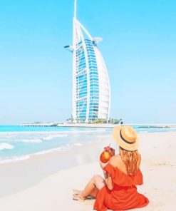 Girl Exploring Burj Al Arab Paint By Numbers