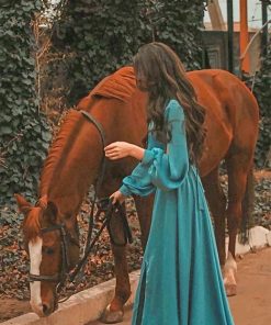 Girl and Horse Scenic Paint By Numbers
