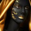 Golden Black Woman Paint By Numbers