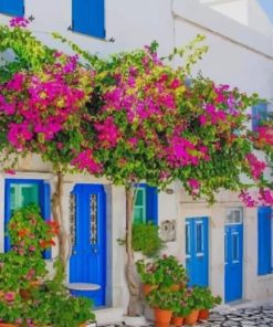 Greece Blue Doors Paint By Numbers